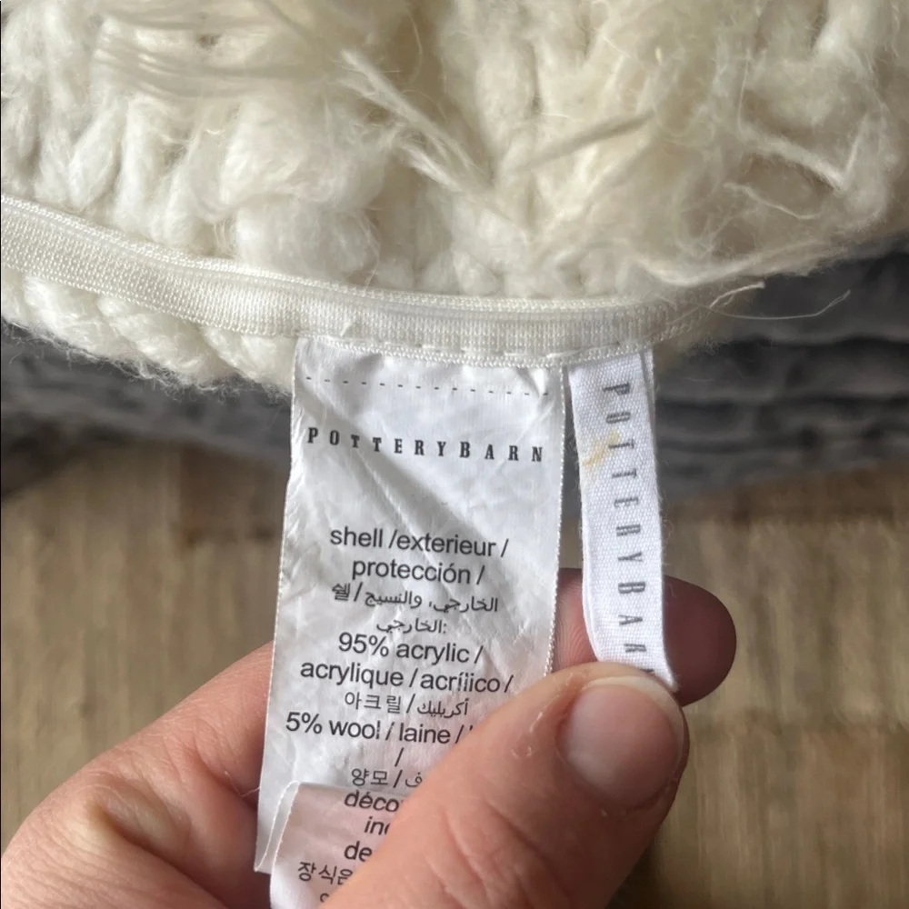 Pottery Barn Cream Cable Knit Accent Pillow cover